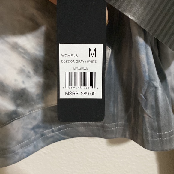 BEBE SPORT TIE DYE LS HOODIE GRAY/WHITE COLOR SIZE MEDIUM - Picture 7 of 8